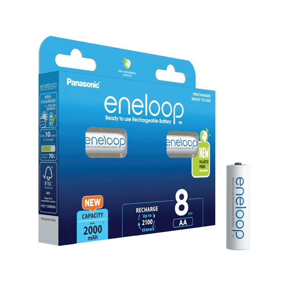 Panasonic Eneloop AA-batterier 2000mAh - 8stk