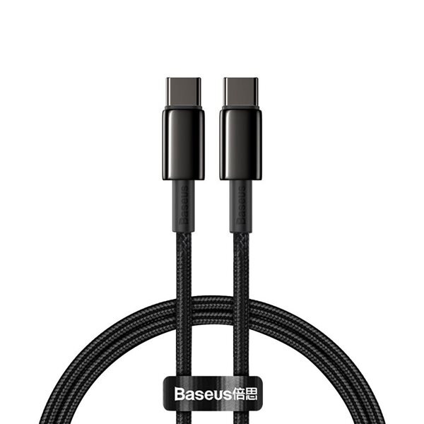 Baseus 100W USB-C til USB-C-kabel 1m - Flettet Sort