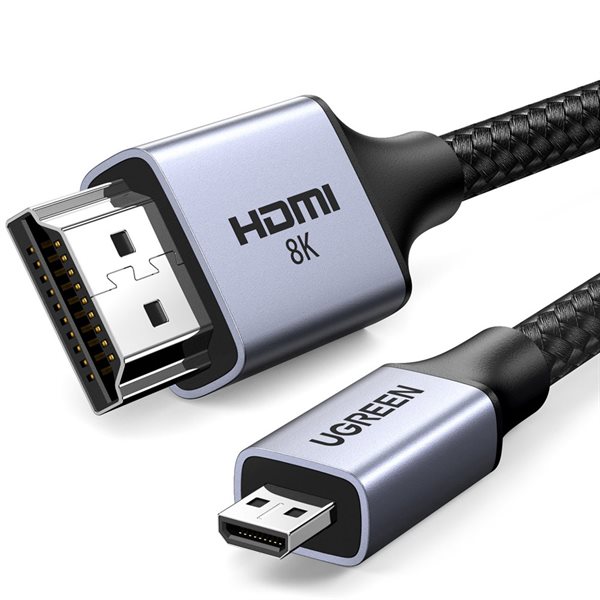 Ugreen HDMI-kabel MicroHDMI hann til HDMI Hann 2.1 8K 2m