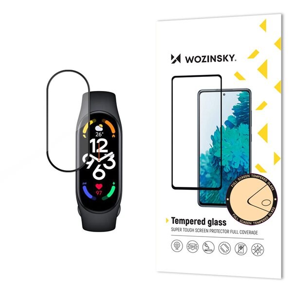 Wozinsky Herdet Skjermbeskyttelse til Xiaomi Mi Band 7 - Svart ramme