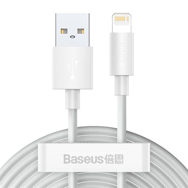 Bilde av Baseus Usb-kabel Usb Til Lightning Pd 1,5m 2-pakning - Hvit