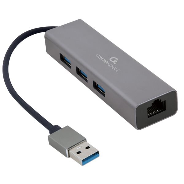 Nettverksadapter - USB til RJ45 + 3xUSB