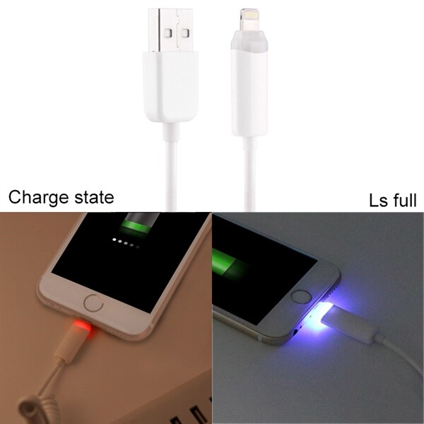 Krøllfri ladekabel med lyse til iPhone 8 7 6 5 Kjøp Lader iPhone 8 7 6 5 Kjøp på 24hshop.no