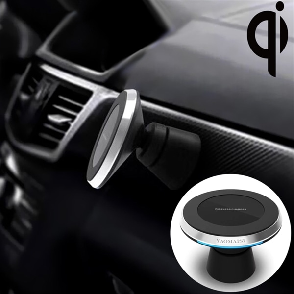 Trådløs lader Qi lader + Magnetisk holder for bil Kjøp Trådløs lader til bilen magnetisk bilholder med rask