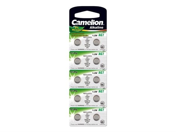Bilde av Camelion Ag7 Knappcellebatteri 10-pack