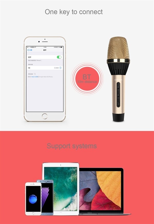 Karaokemikrofon til iPhone Android Gull Kjøp på 24hshop.no Karaokemikrofon Bluetooth Gull Kjøp på 24hshop.no