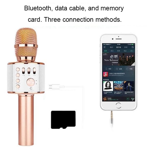 Trådløs Bluetooth karaoke mikrofon Kjøp på 24hshop.no Karaokemikrofon Bluetooth Gull Kjøp på 24hshop.no