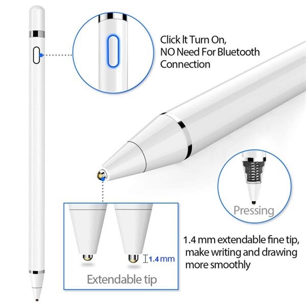 1.4mm Høyfølsom Stylus Penn til iPad, iPhone, Galaxy 1.4mm Høyfølsom Stylus Penn til iPad, iPhone, Galaxy