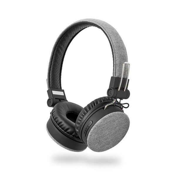 Nedis Bluetooth hodetelefoner med stoff GråSvart Kjøp Bluetooth hodetelefoner (10 timer) Over Ear Nedis