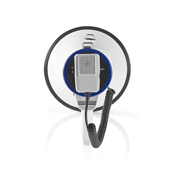Nedis Megafon 25 W 1500 m räckvidd Kjøp på 24hshop.no Megafon mavtakbar mikrofon 25W (1500m) HvitBlå Nedis