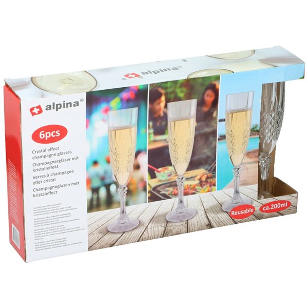 Bilde av Alpina Champagneglass I Plast 6-pk