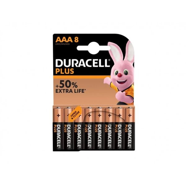 Duracell Plus Extra Life MN2400/LR03 Micro AAA 8-pakning