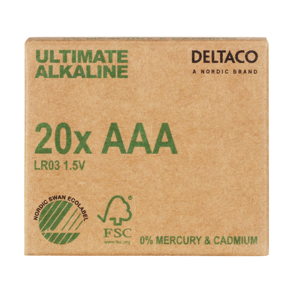 Bilde av Deltaco Aaa-batterier (lr03) - 20-pakning