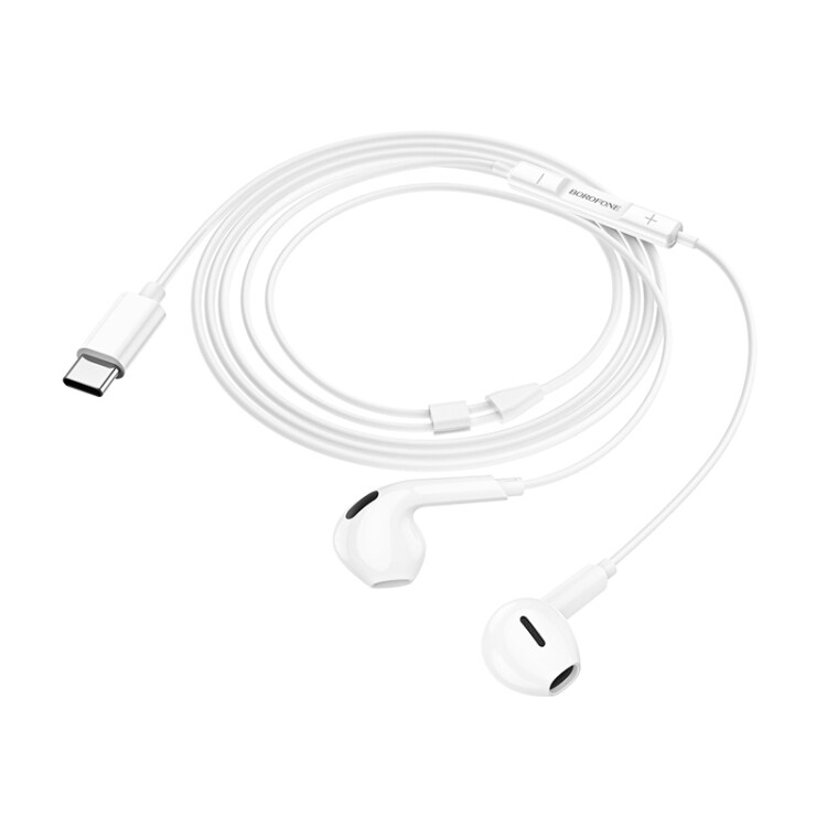 Borofone In-Ear Headset med USB-C - Hvit