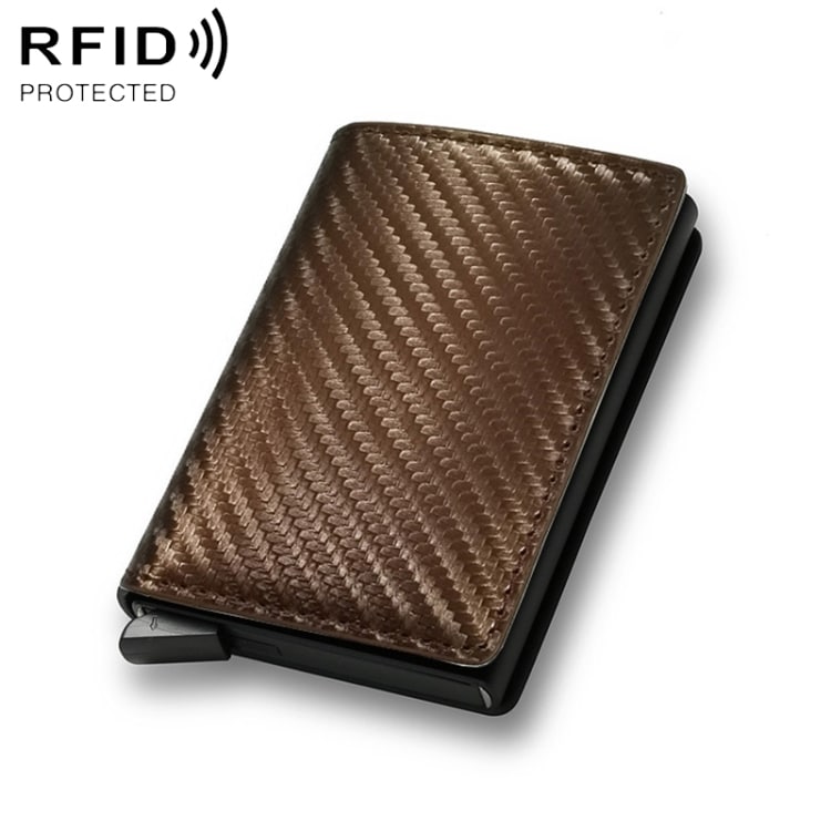 PopUp Lommebok med RFID-beskyttelse Bronse Karbonfiber