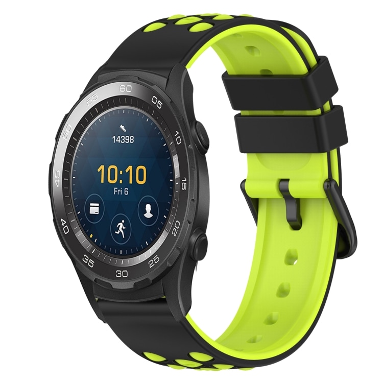 Silikonarmbånd til Huawei Watch 2 - Sort/Grå