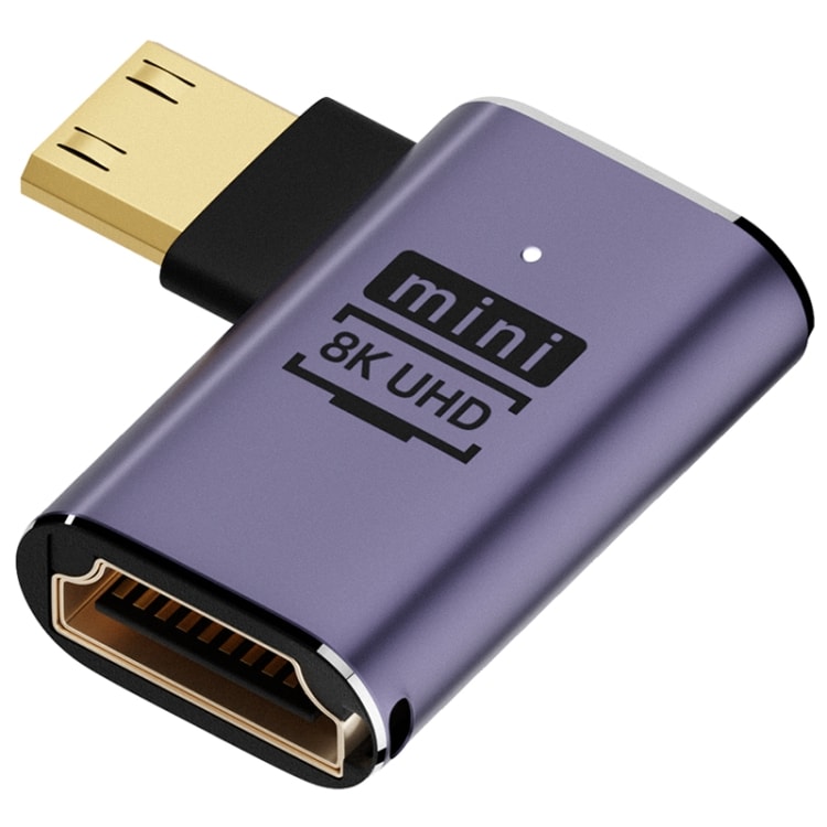 8K HDMI 2.1 HDMI hunn til Mini HDMI hann - vinklet