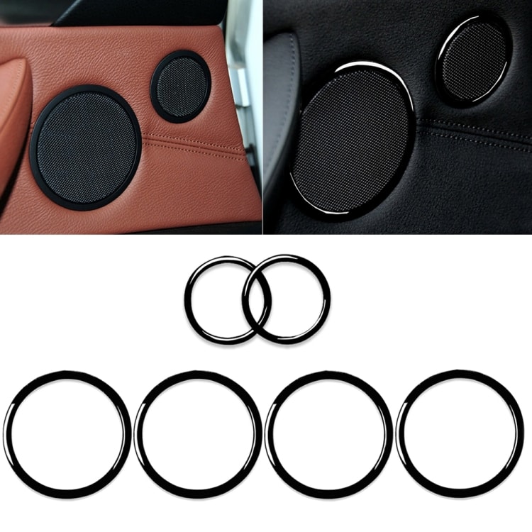 Dekoreringer for dørhøyttalere BMW X5 E70 2008-2013 / X6 E71 2009-2014 6-pack Svart