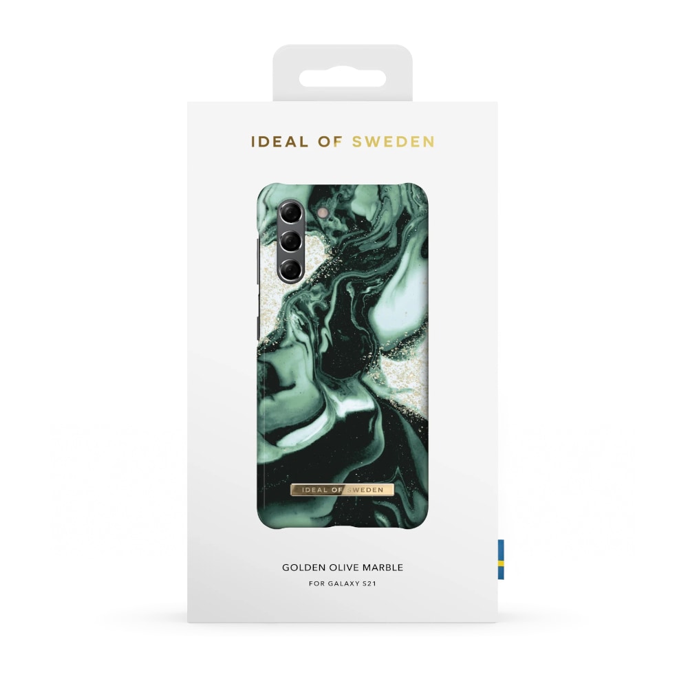 IDEAL OF SWEDEN Mobildeksel Golden Olive Marble til Samsung Galaxy S21
