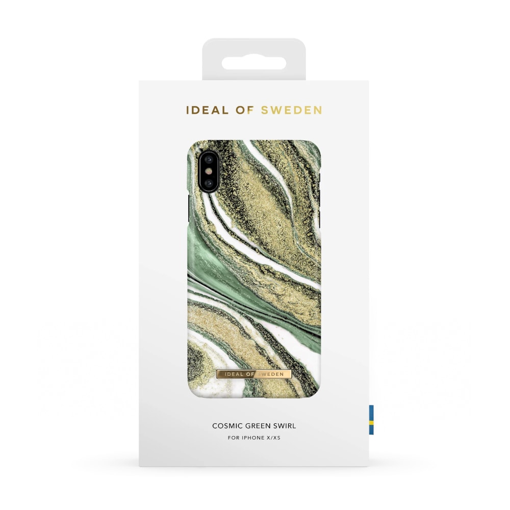 IDEAL OF SWEDEN Mobildeksel Cosmic Green Swirl til iPhone X/XS