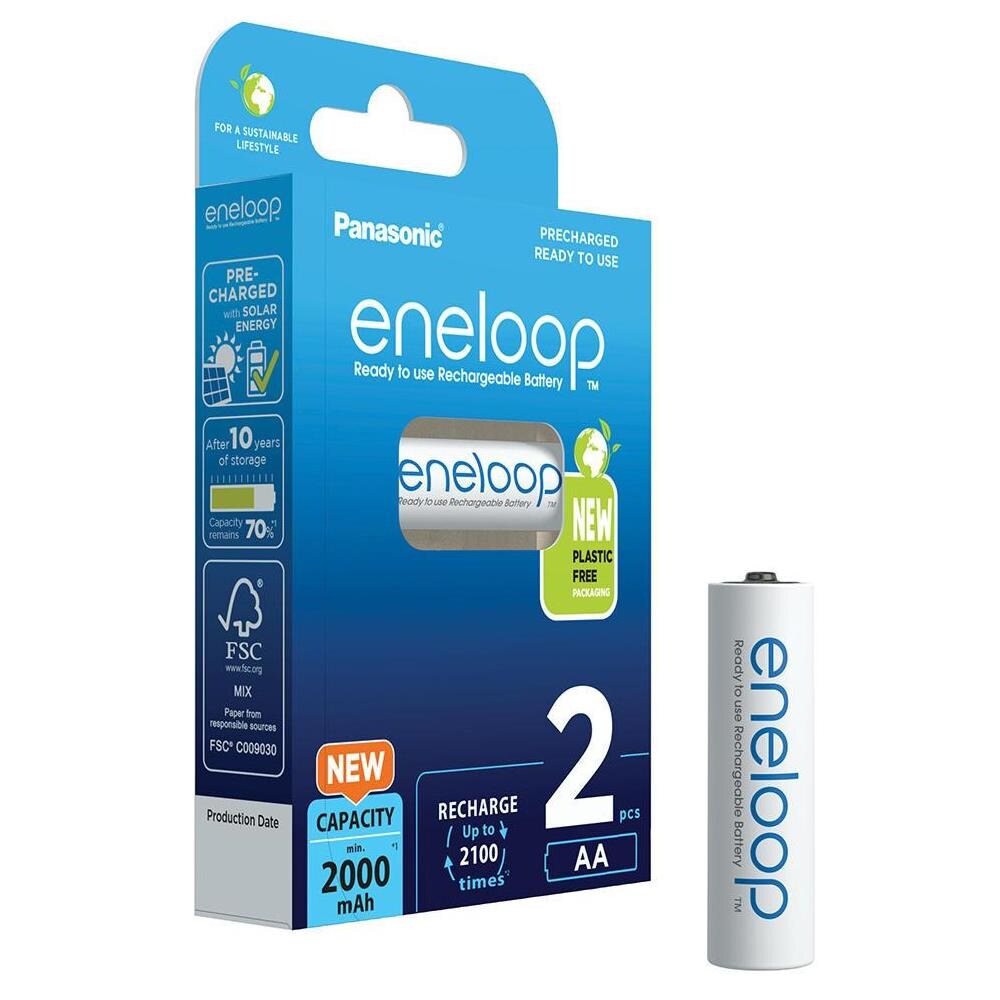 Panasonic Eneloop AA batterier 2000mAh - 2 stk