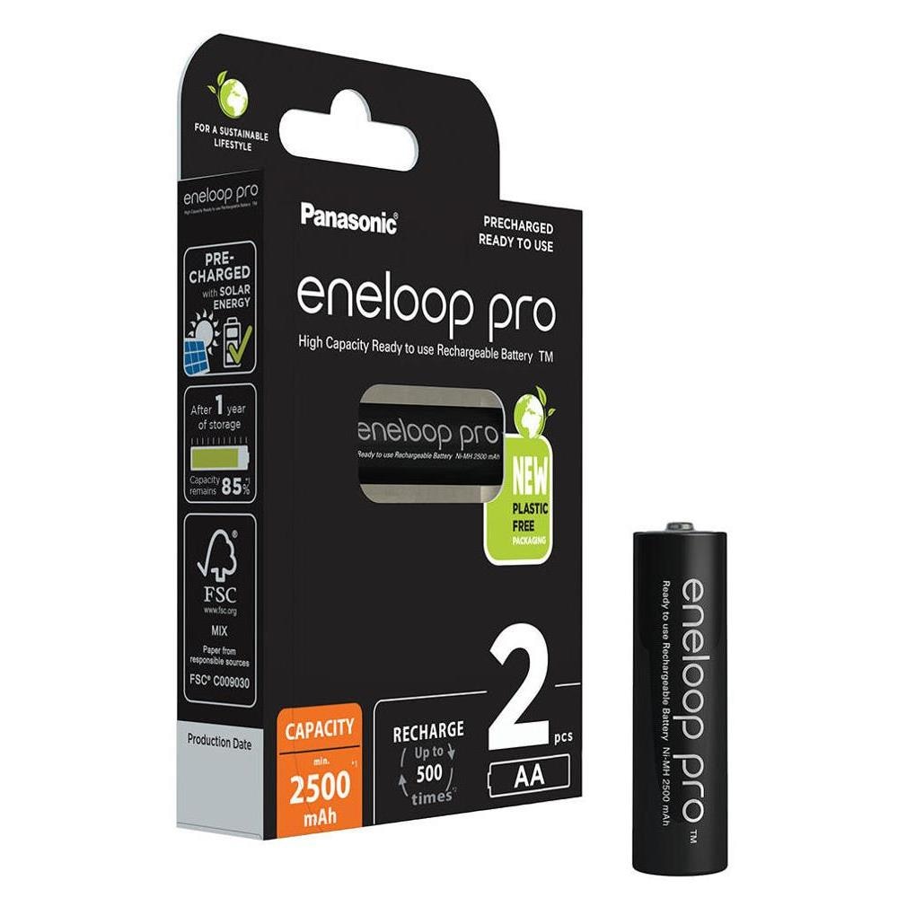Panasonic Eneloop Pro AA batterier 2500mAh - 2 stk