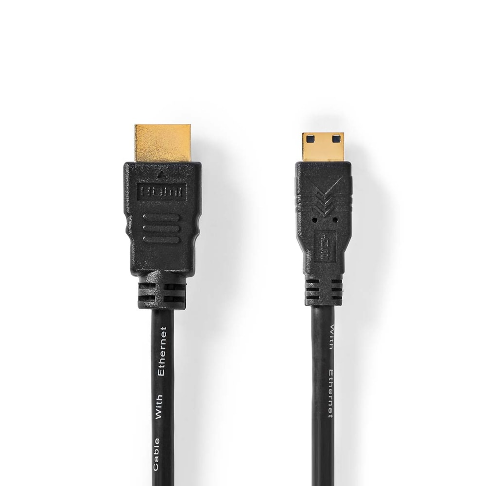 HDMI til Mini HDMI med ethernet - 2m, nikkelbelagt