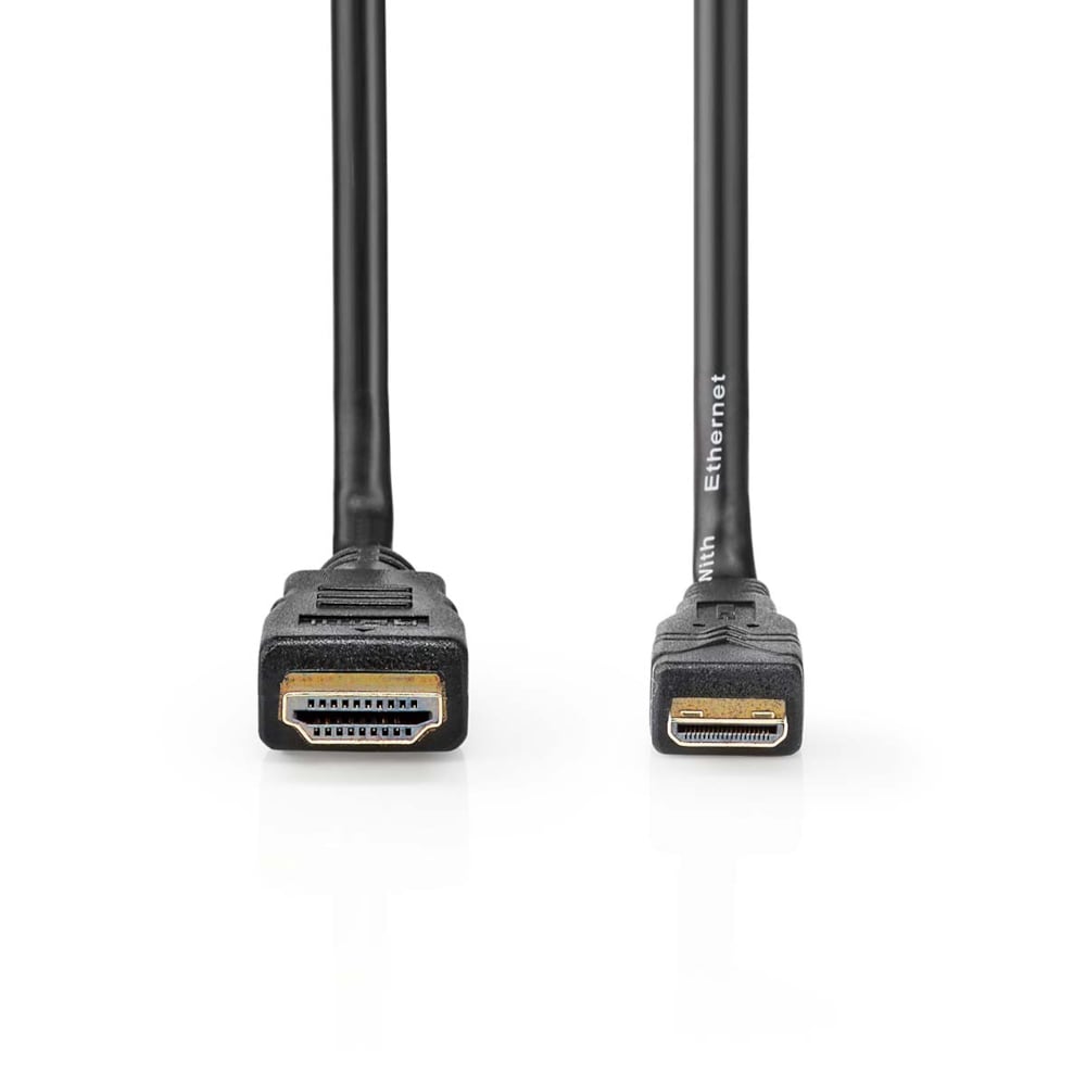 HDMI til Mini HDMI med ethernet - 2m, nikkelbelagt
