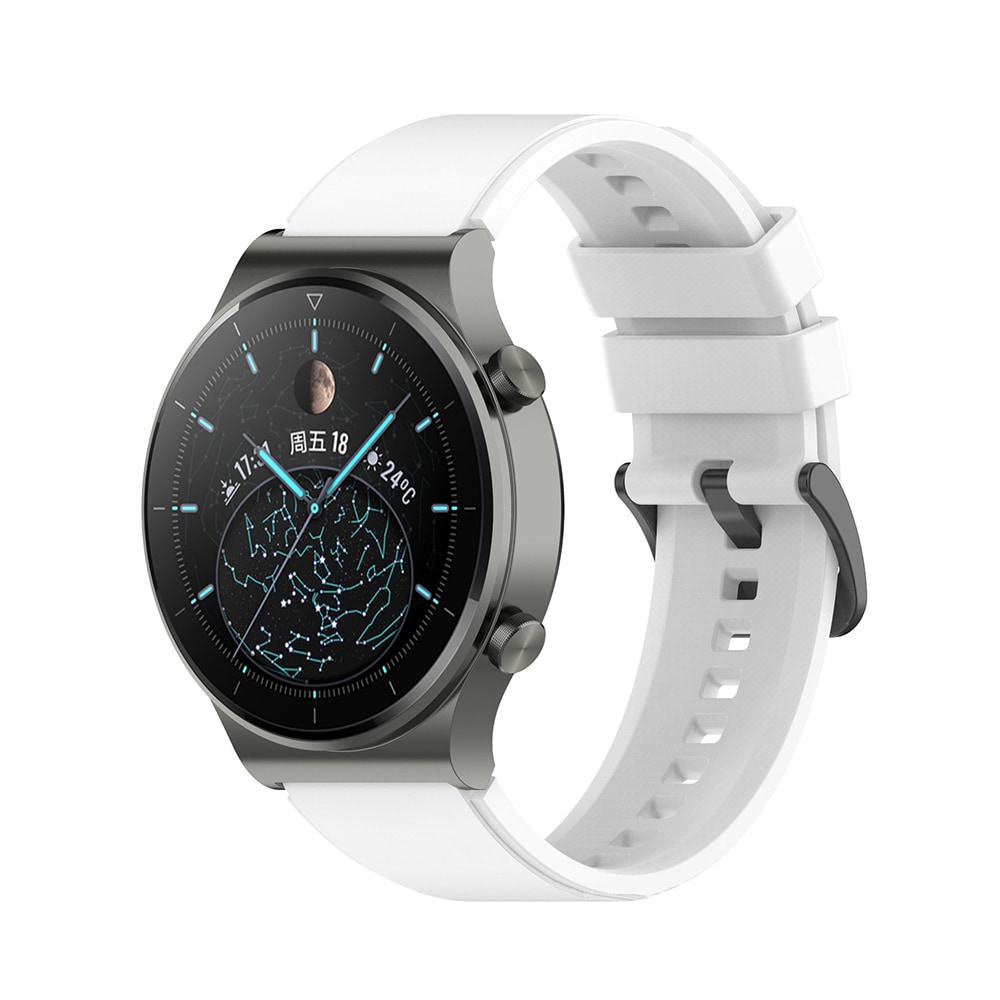 Silikonarmbånd 20mm til Huawei Watch GT3 Pro 43mm - Hvit/Sort