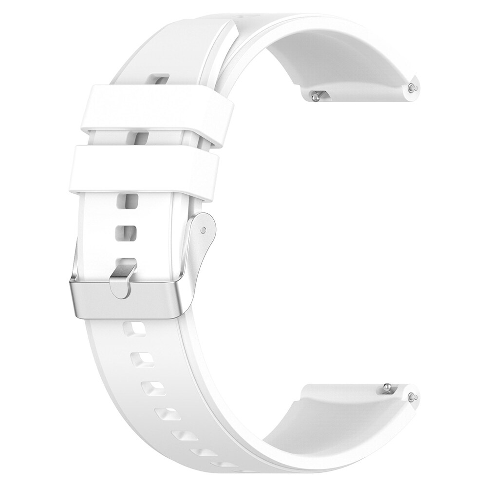 Silikonarmbånd 22mm til Huawei Watch GT3 Pro 46mm - Hvit/Sølv