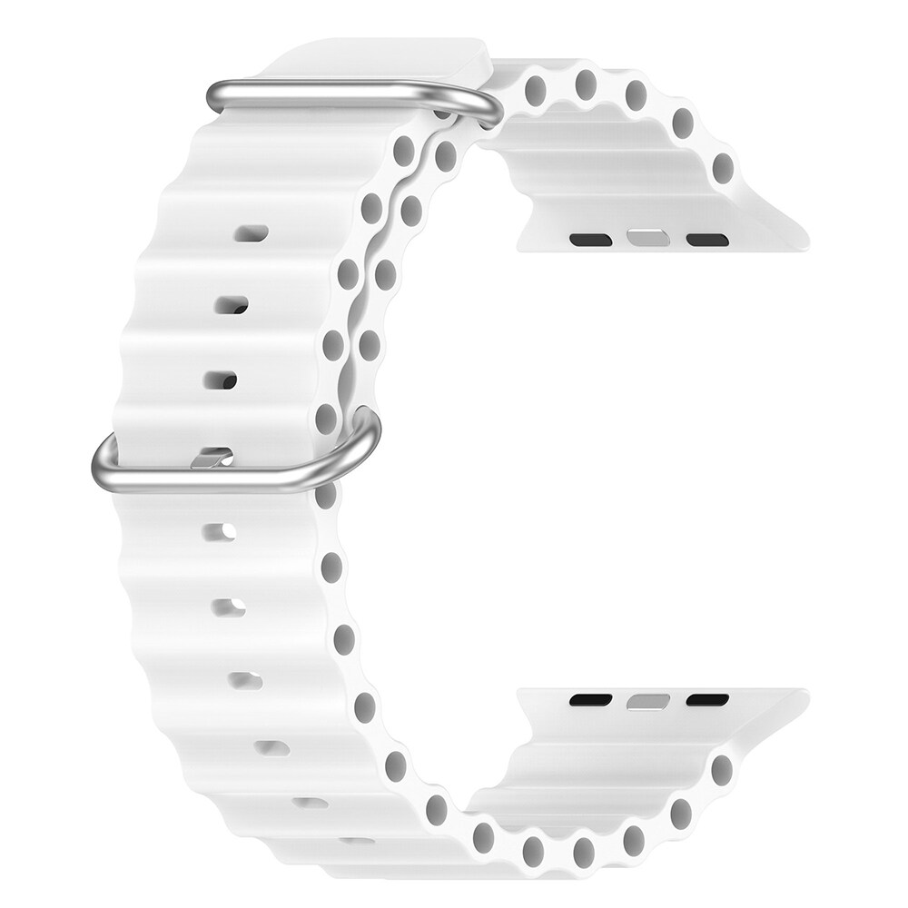 Silikonarmbånd Havsband til Apple Watch Ultra - 42/44/45/49mm, Hvit