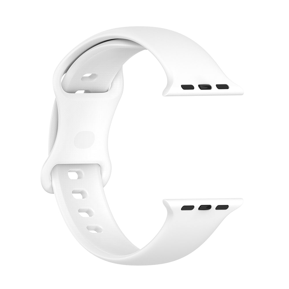 Silikonarmbånd til Apple Watch 42/44/45mm - Hvit, str. S