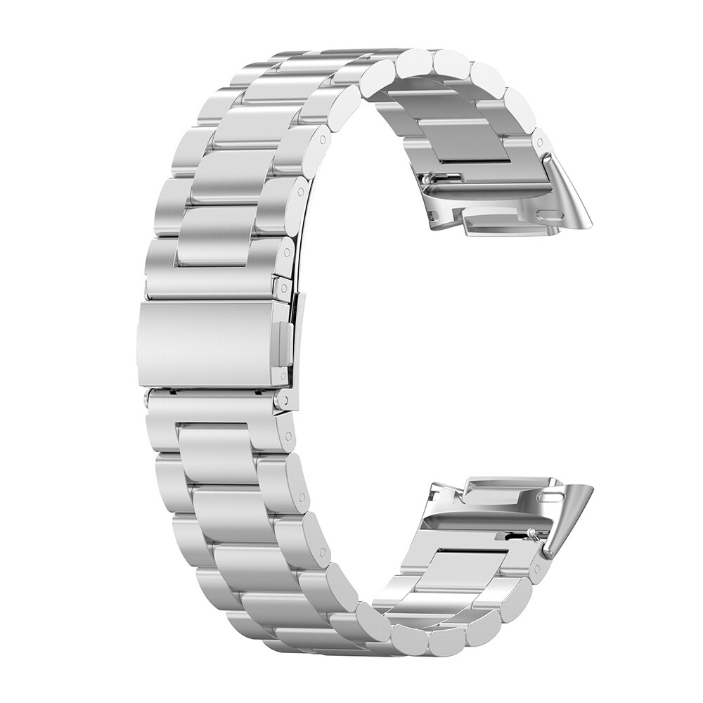 Sølvfarget Metallarmbånd til Fitbit Charge 5 og 6 – Slitesterkt og Justerbart