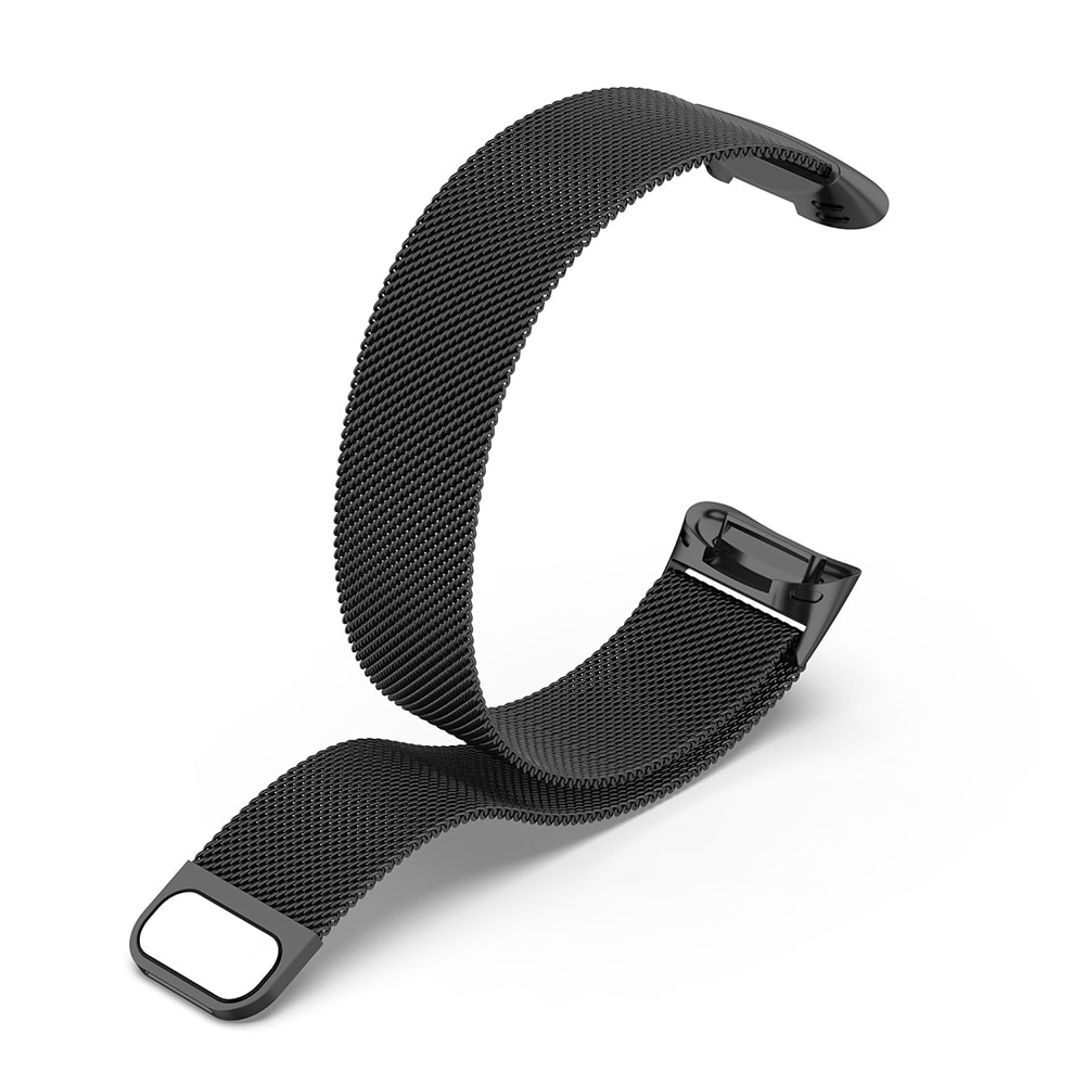 Metallarmbånd Milanesisk loop til Fitbit Charge 5 - Sort