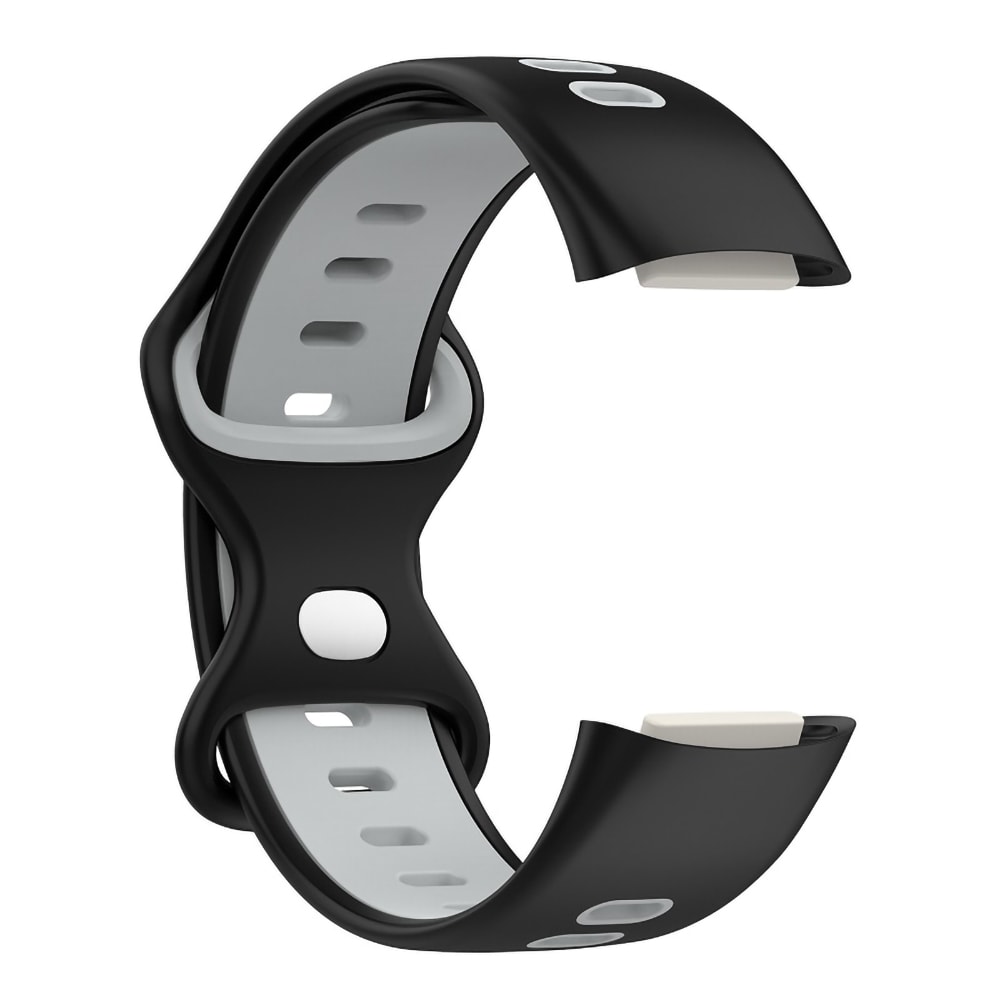Silikonarmbånd til Fitbit Charge 5 - Sort/Grå