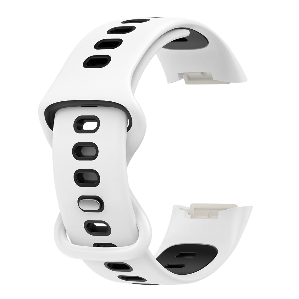 Silikonarmbånd til Fitbit Charge 5 - Hvit/Sort