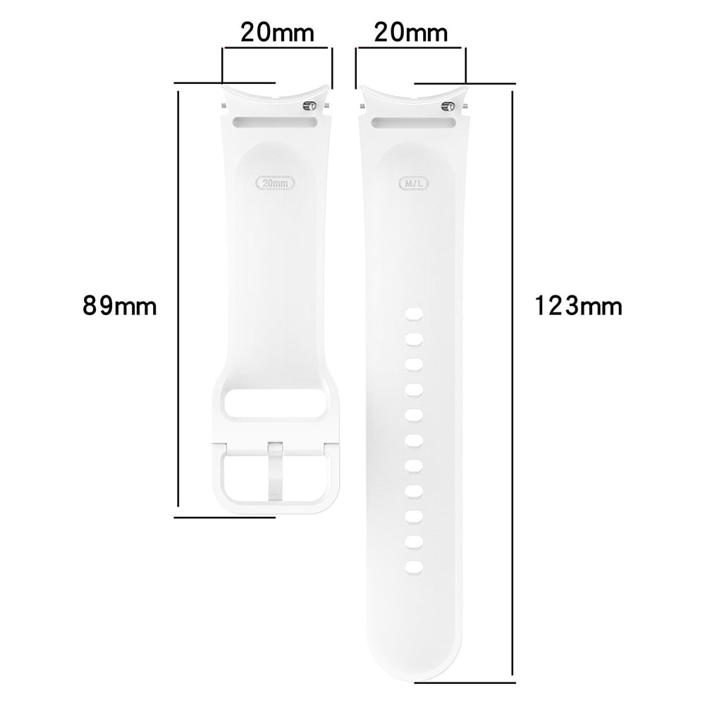 Silikonarmbånd til Samsung Watch 5/5 Pro/4 - Hvit
