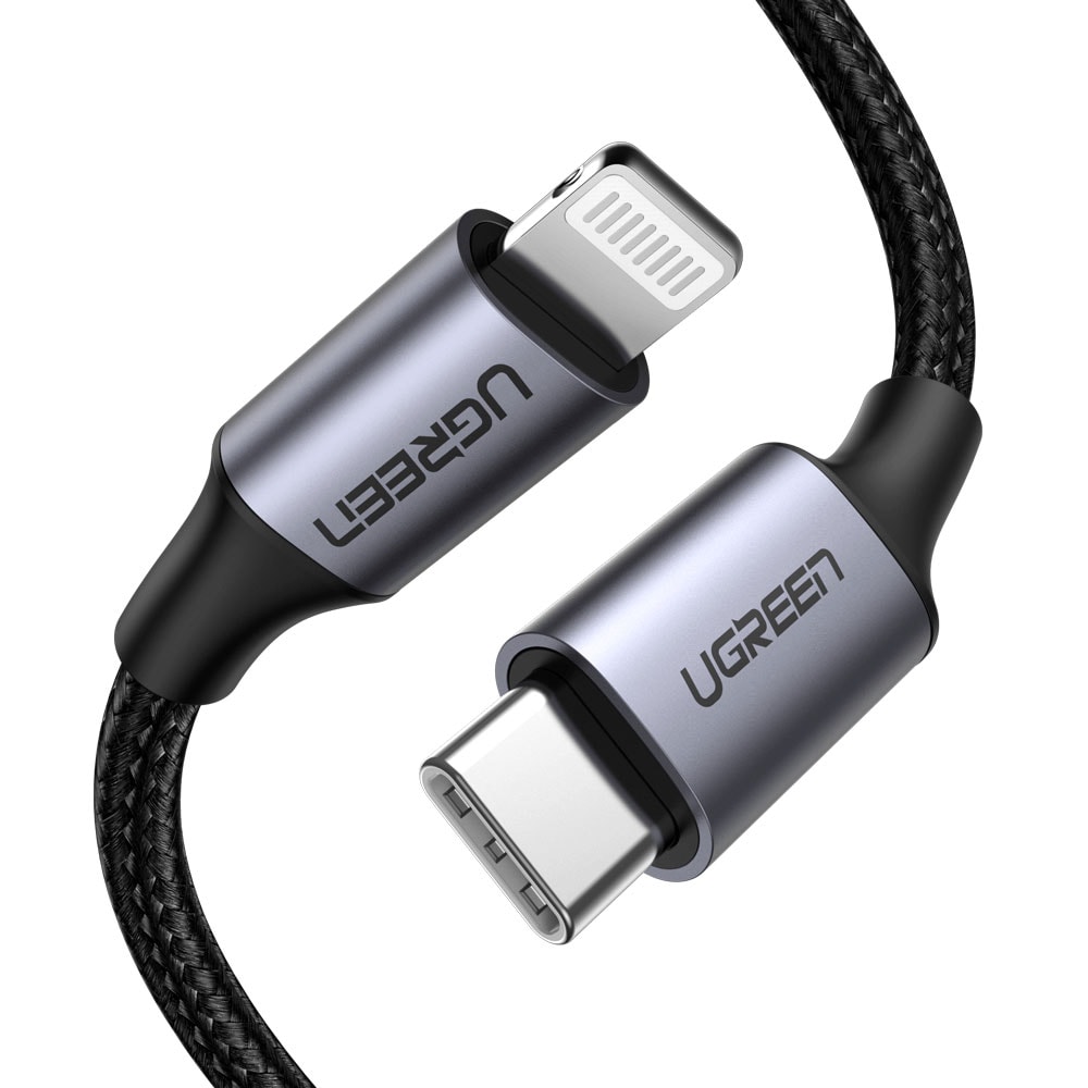 Ugreen USB-C til lightningkabel 1m Sort