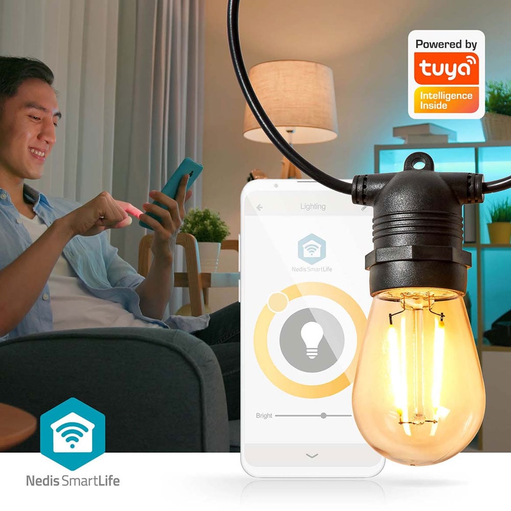 Nedis SmartLife Lysstreng med 10 LED-lys - Wi-Fi, 9m, varmhvit