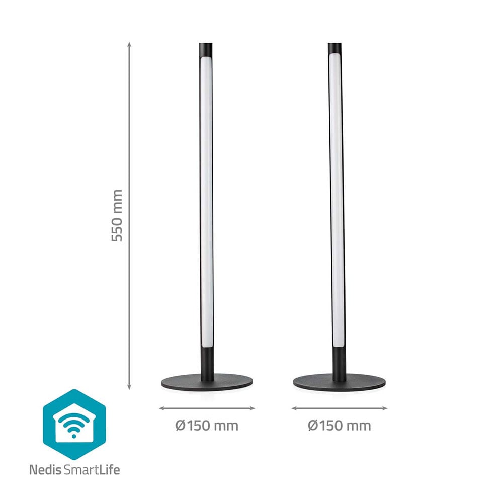 Nedis SmartLife gulvlampe/stemningslampe - 600lm, Wi-Fi, RGBIC/varm hvit/kald hvit