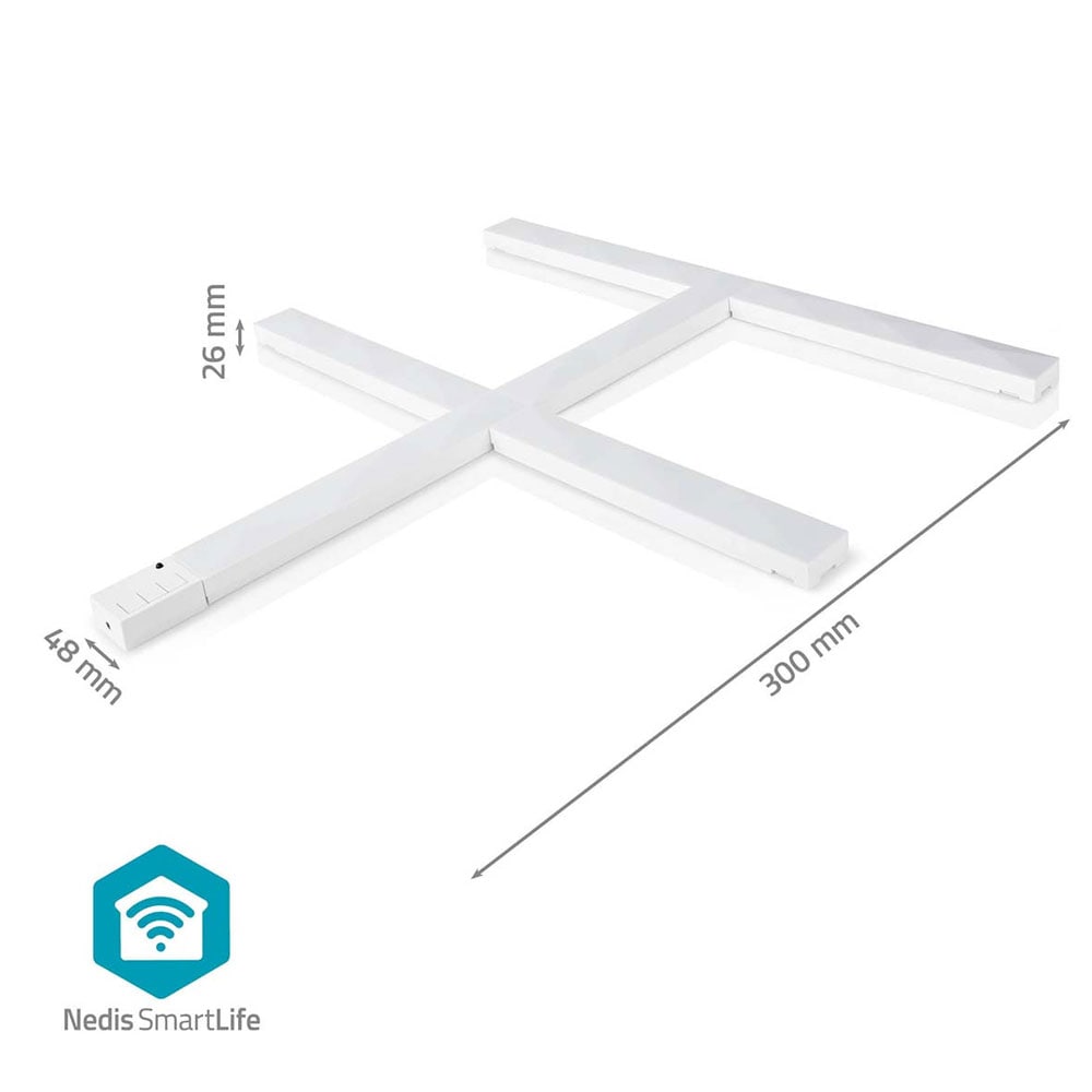 Nedis SmartLife LED-vegglampe - Wi-Fi, RGBIC/varm hvit