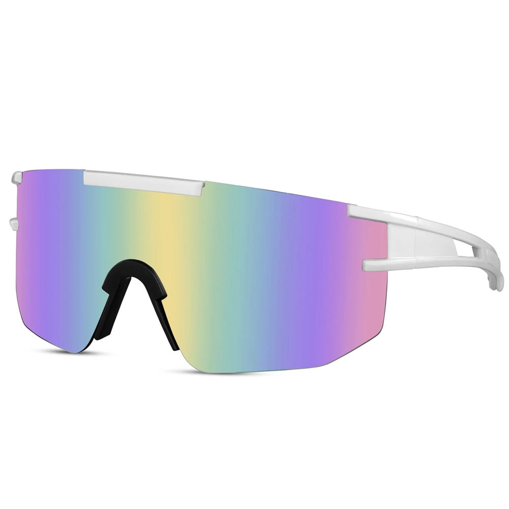 Sportsbriller med speilglass - Hvit/Regnbue