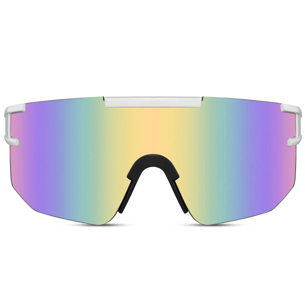 Sportsbriller med speilglass - Hvit/Regnbue