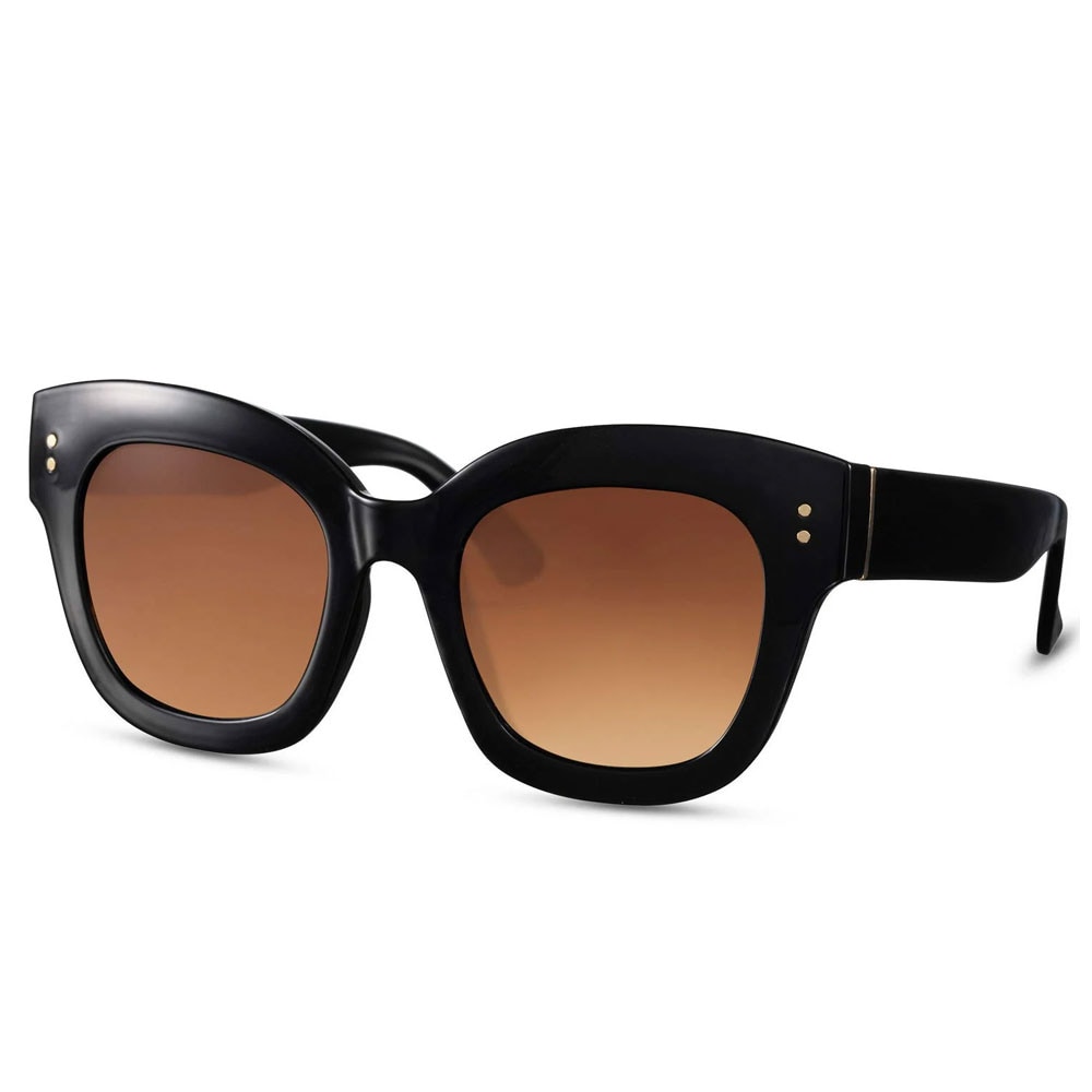 Solbriller - Sorte med brun linse