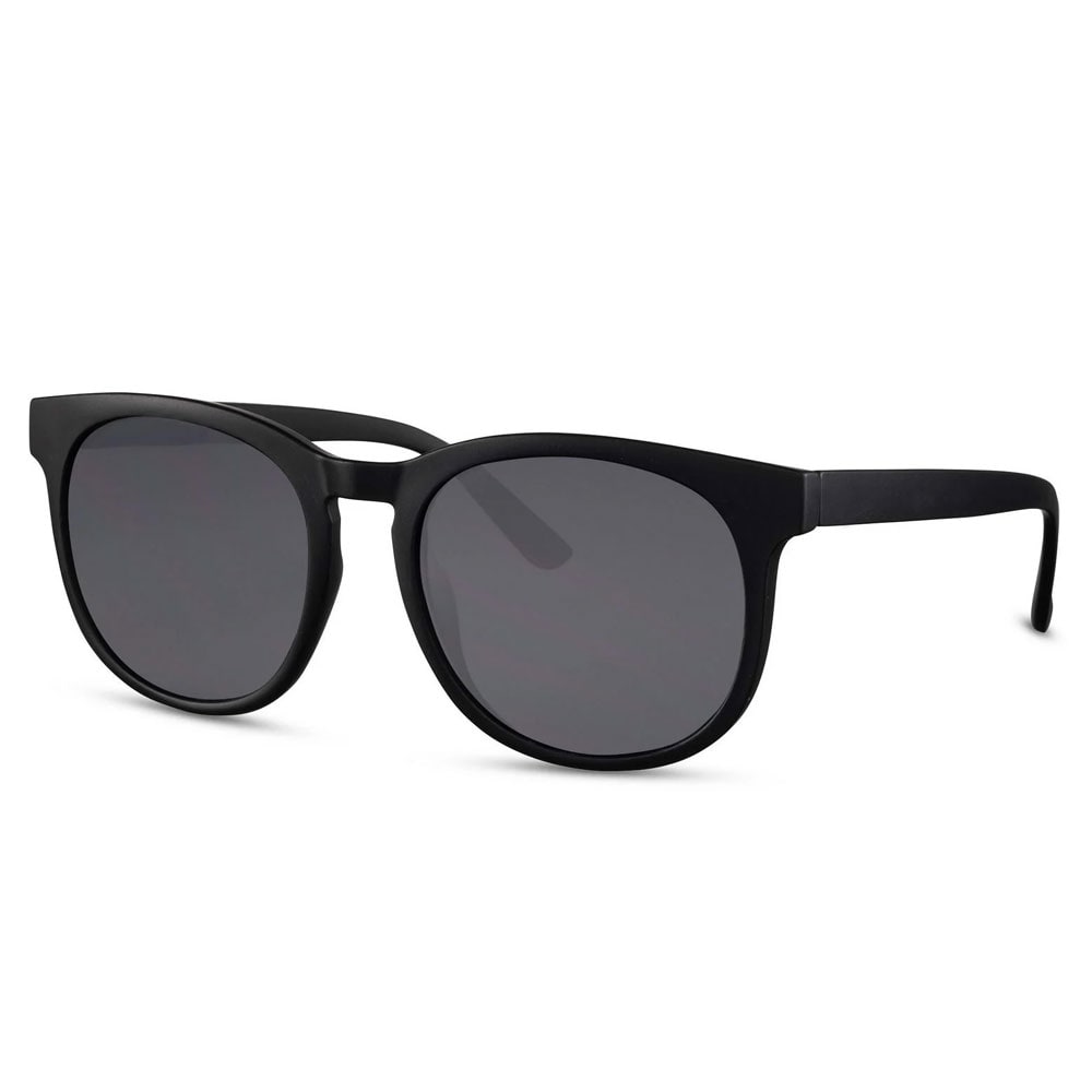 Solbriller - Matt sort med sort linse