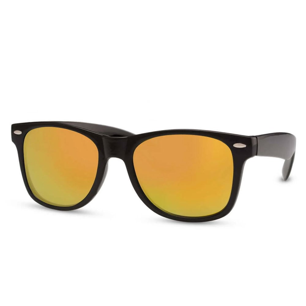 Solbriller - Sorte med oransje linse