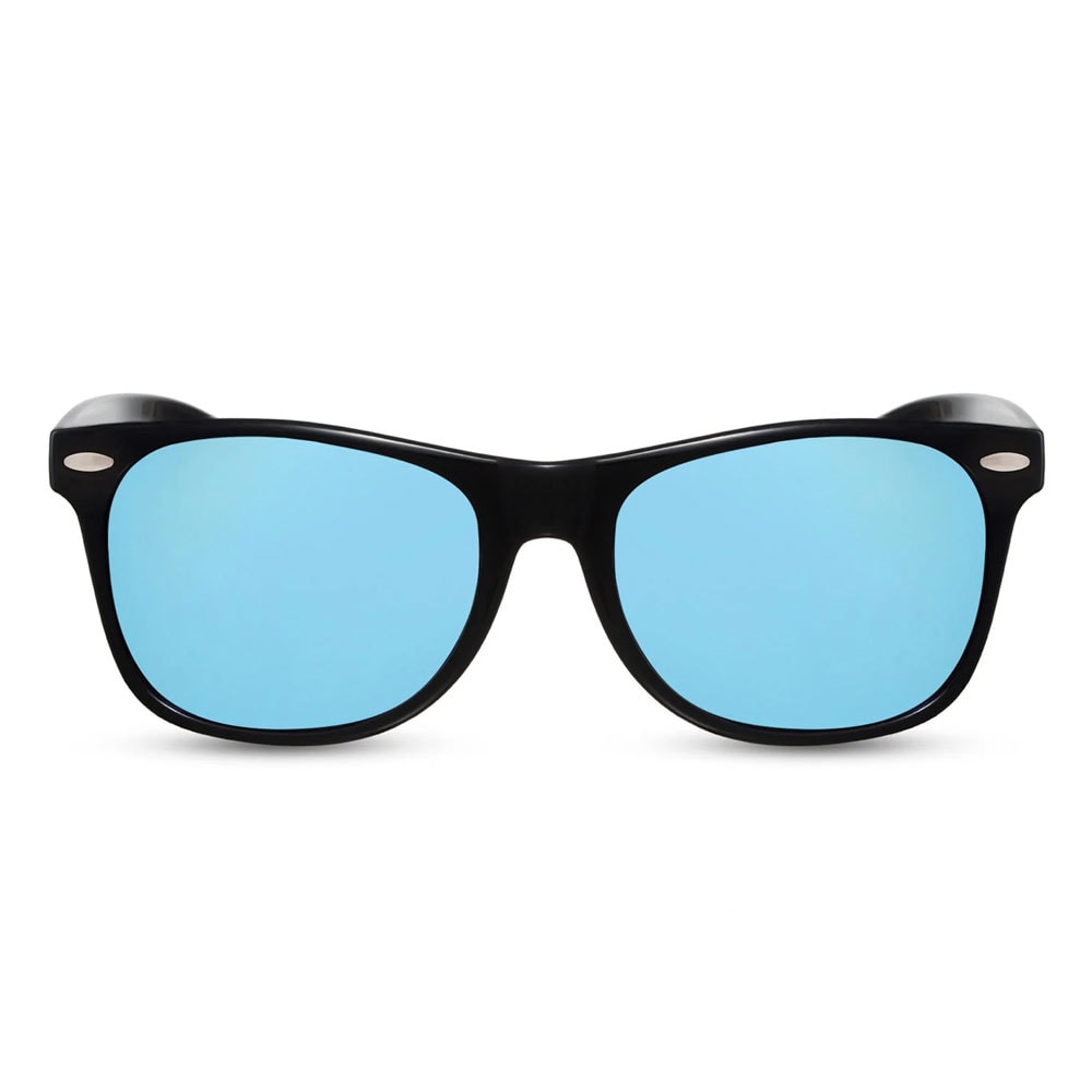 Solbriller - Sorte med blå linse