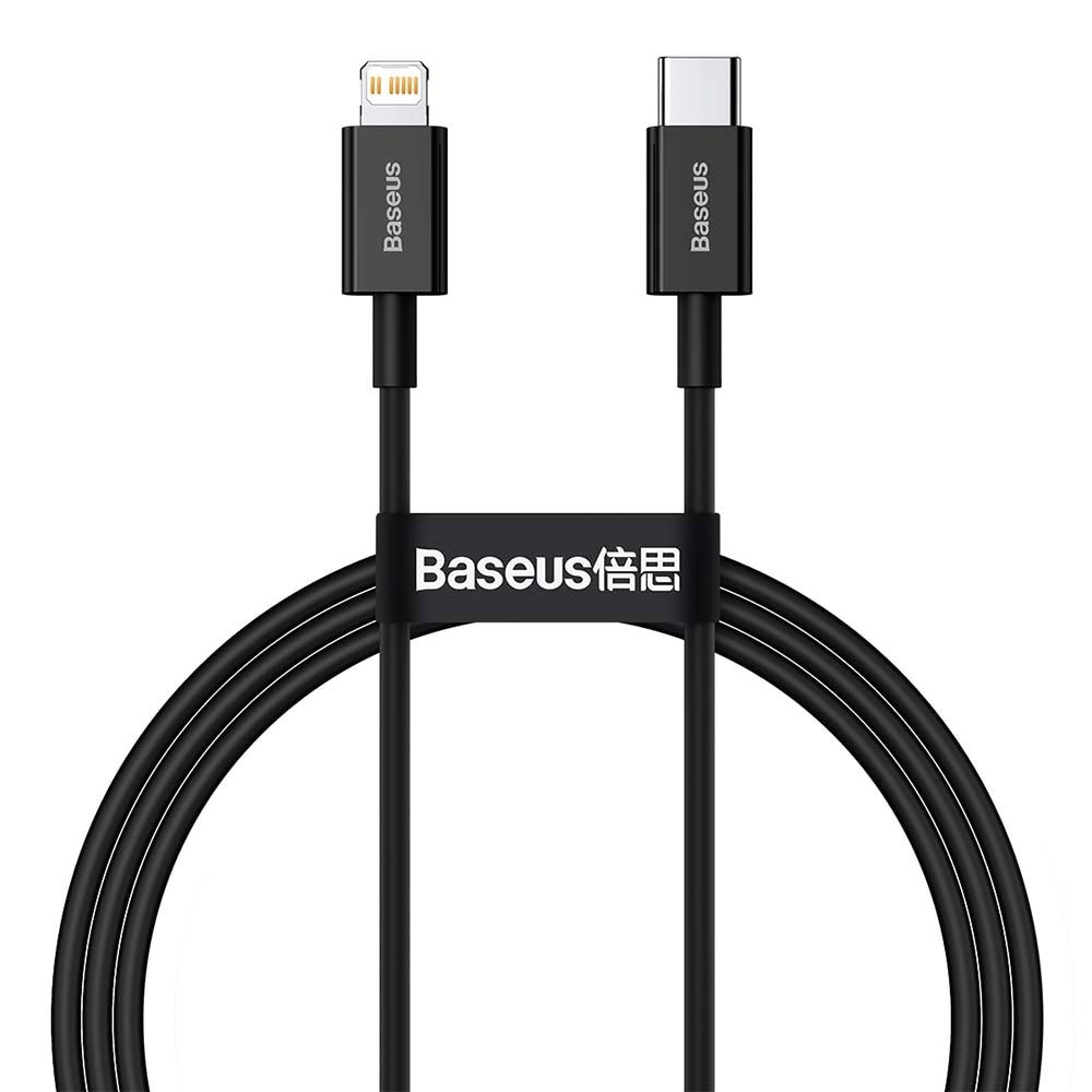 Baseus USB-C - Lightning 1,0 m 20W - sort