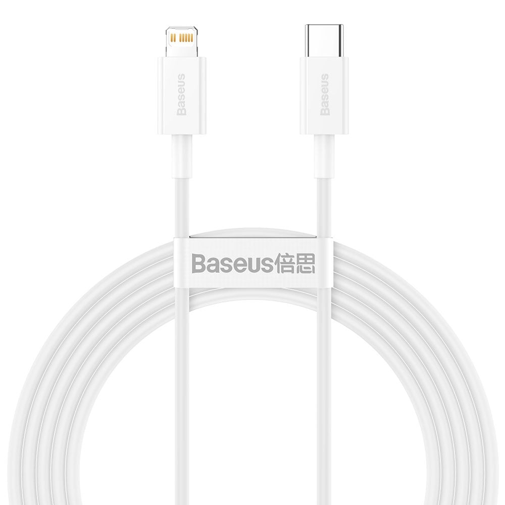 Baseus ladekabel USB-C - Lightning 2,0m 20W - hvit