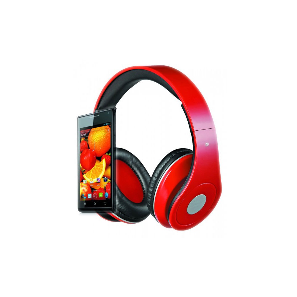 Rebeltec over-ear hodetelefoner med AUX - rød